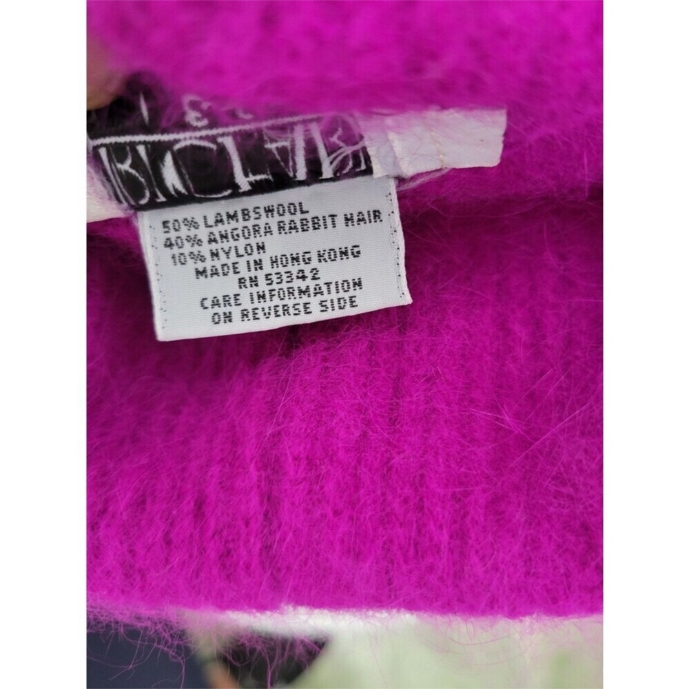 Richard & Co. Vintage Women's Fuchsia Lamswool Angora Rabbit Hair Sweater Size S - Picture 7 of 8